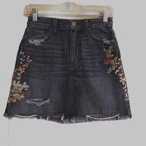 Abercrombie and Fitch Women’s Denim Embroidered Skirt